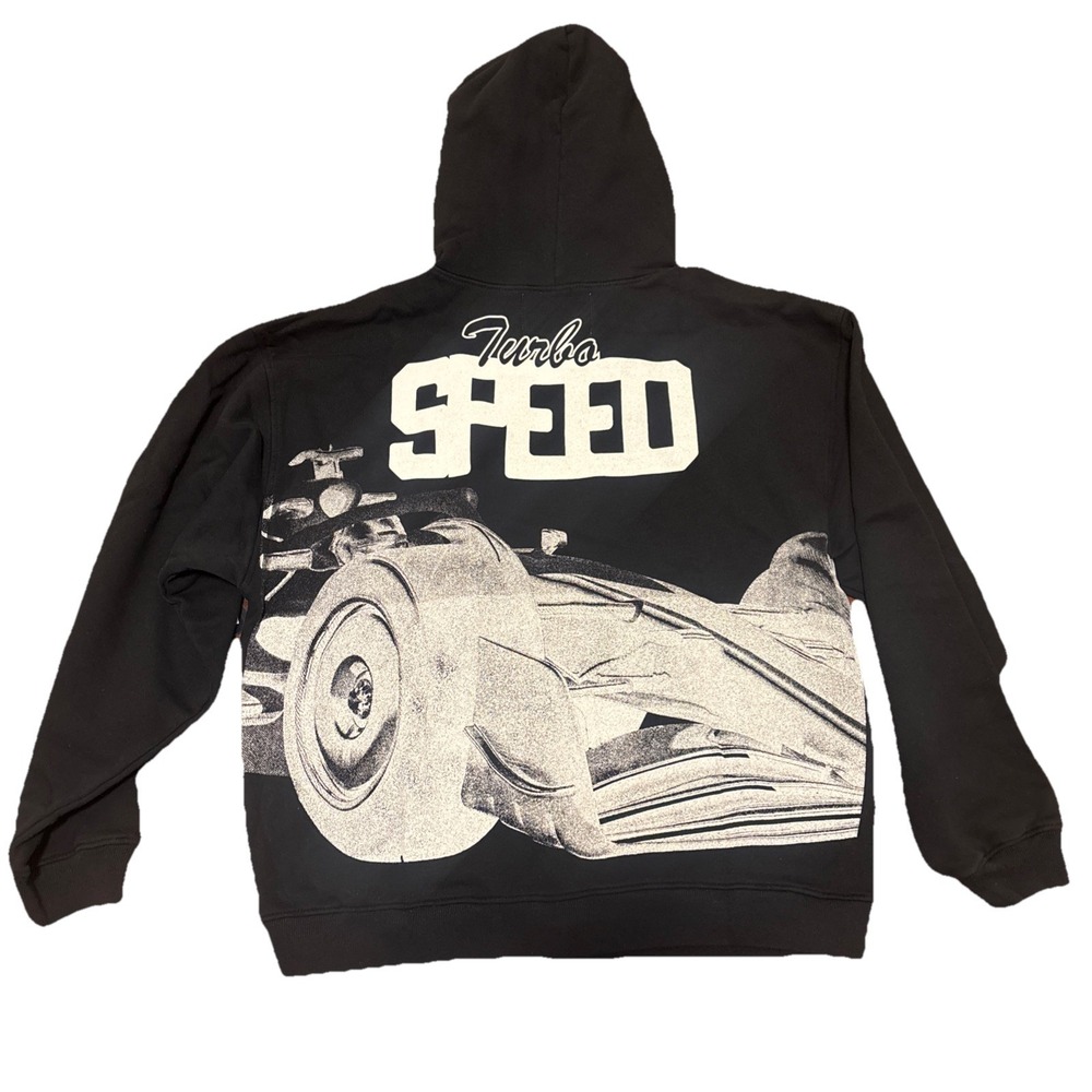 Formula 1 x PacSun SPEED Hoodie BLACK WHITE Organic Cotton‎ Fleece Racing Size L